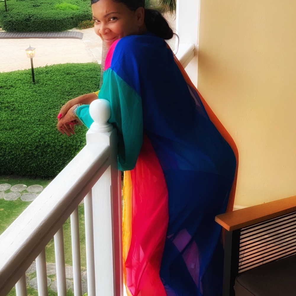 Rainbow swimsuit cover up (swimsuit not available)